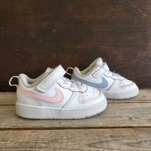Nike Court Burrough Sneakers Size Toddler 6 Shoes Kids Children Blue Pink